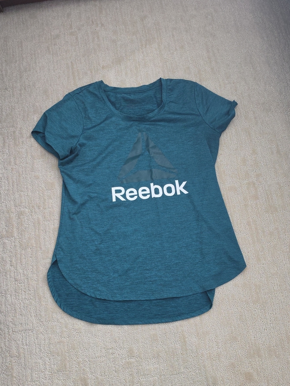 Reebok Women's Teal Logo Short Sleeve Performance Tee